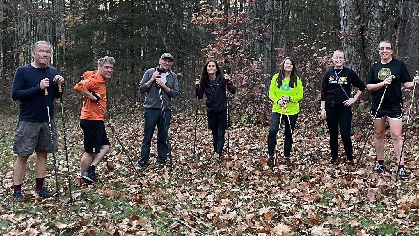 New Moon crew pole hikes at the Hospital trails