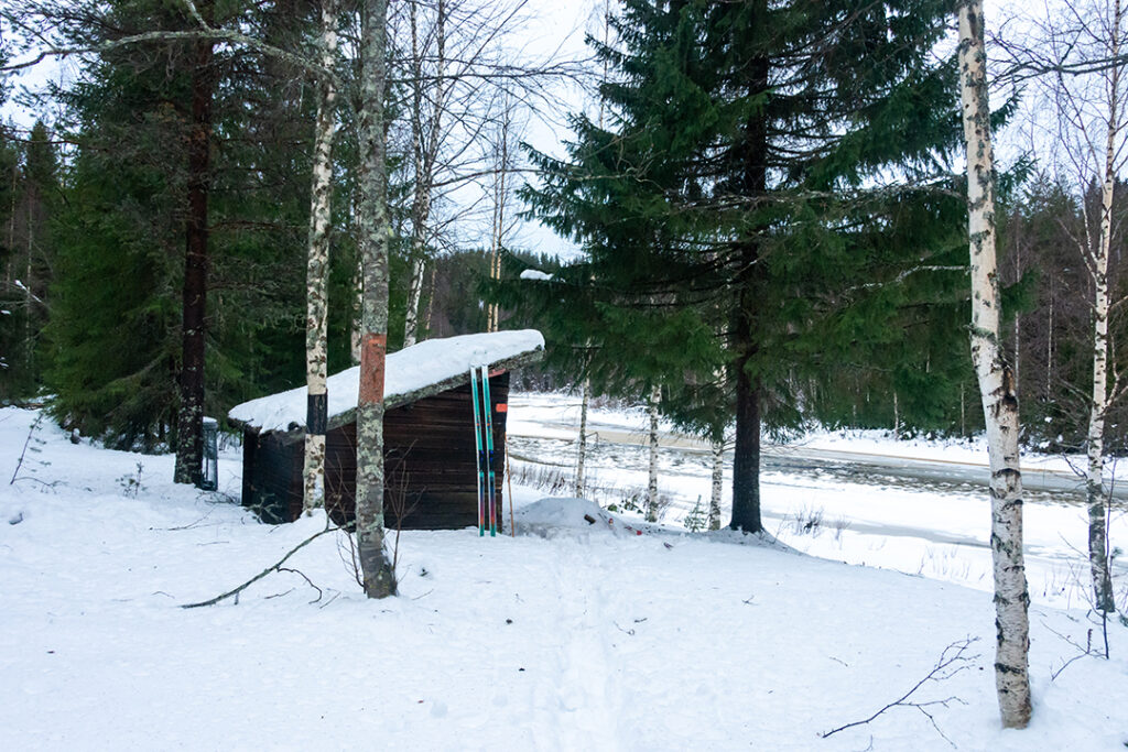 A cabin along the Öreälvsleden in Northern Sweden.