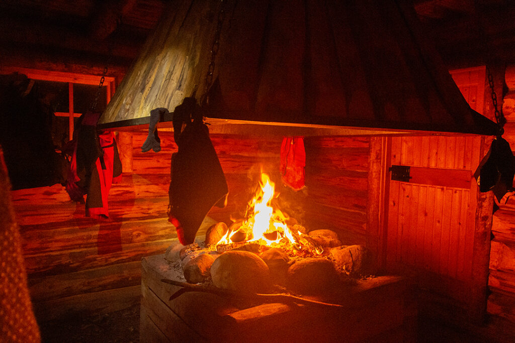 Cooking over an open fire on Christmas Eve.