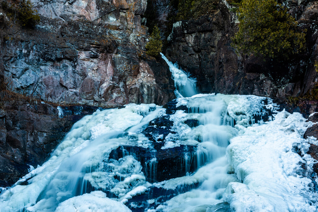 Sights along the river while skiing.