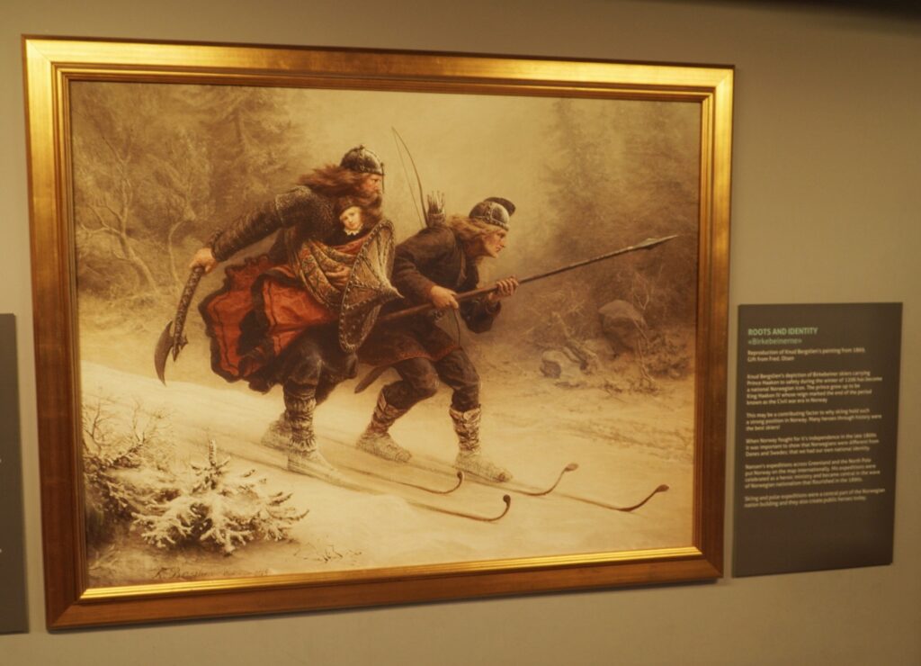 The original 1869 oil painting of Knud Larsen Bergslien’s “The Birkebeiner”