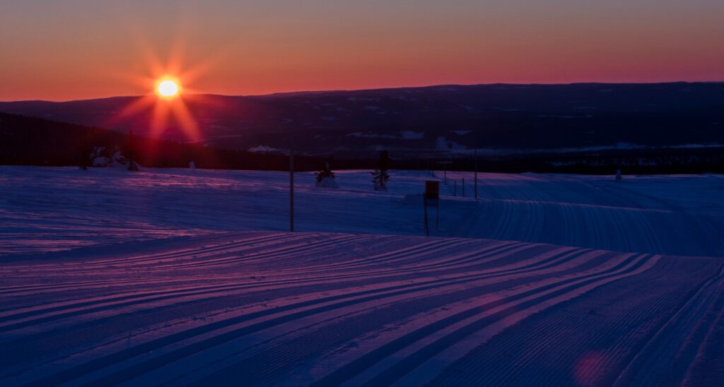 Sunrise over the Birken course in Norway