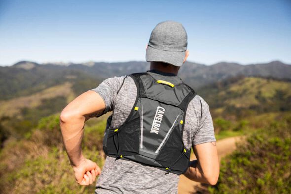 A running vest from Camelbak keeps the water from bouncing around.