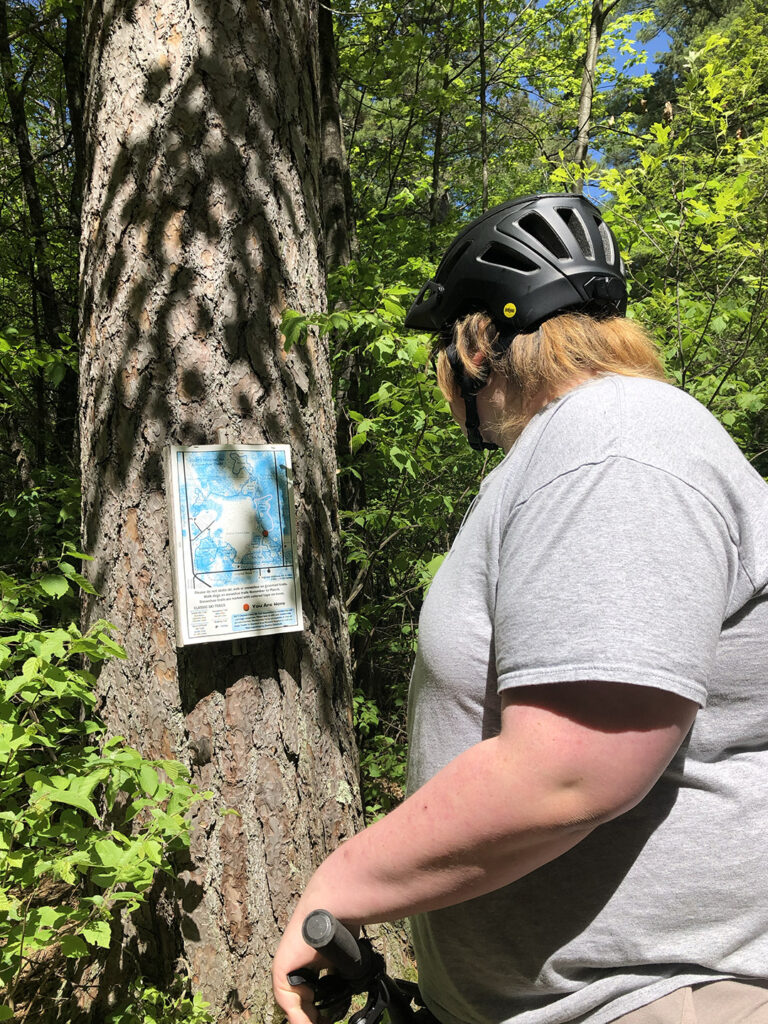 Looking at a map of the Hayward Hospital Trails