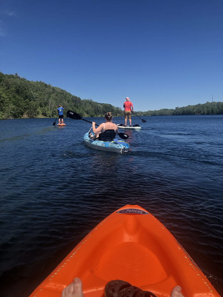 Paddleboarding and kayaking is great on the Cuyuna Lakes.