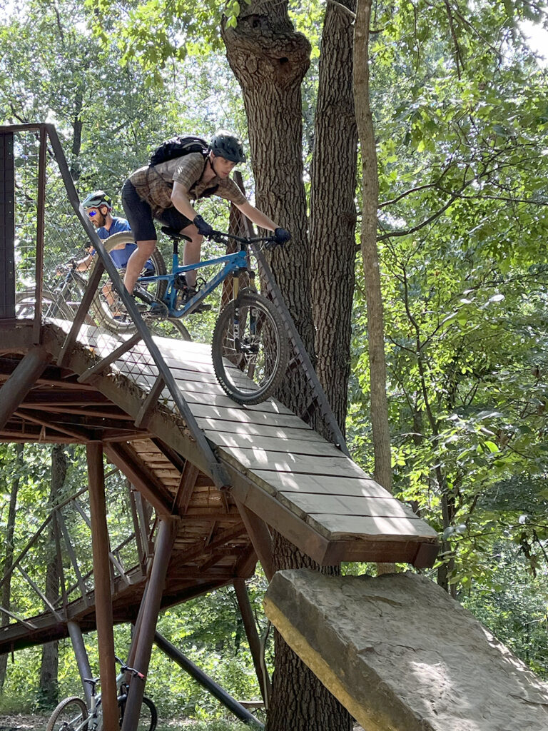 Checker heads prepares for a ramp and jump in Bentonville.