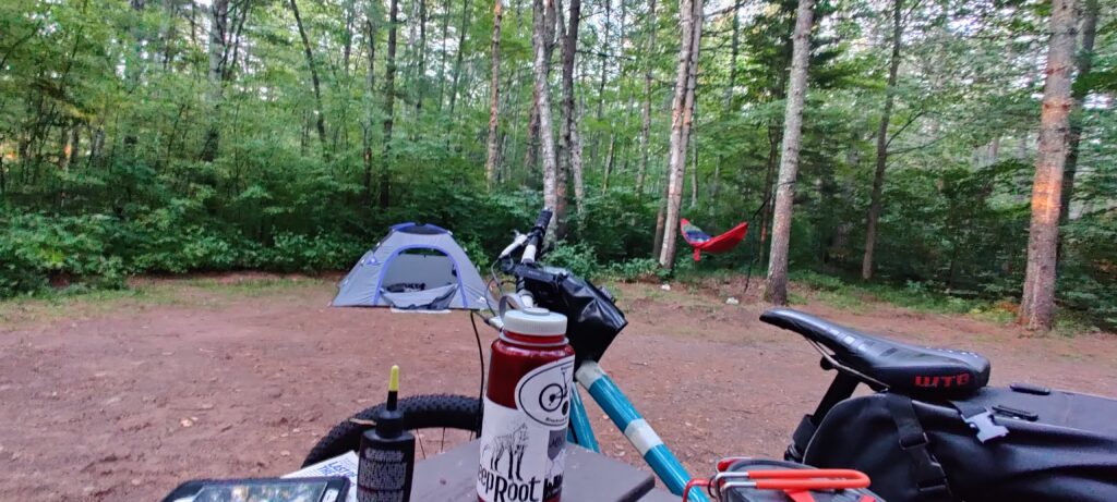 camping on a bikepacking trip