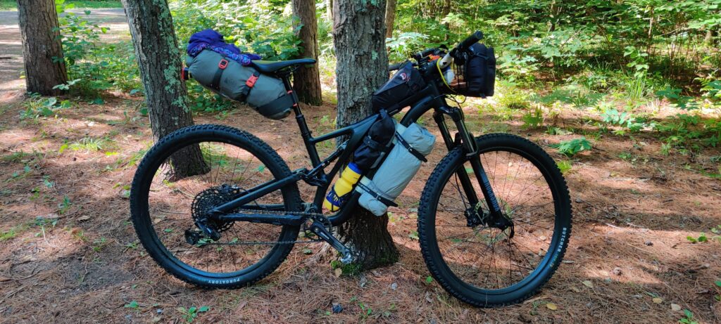 loading a bike with gear for a trip