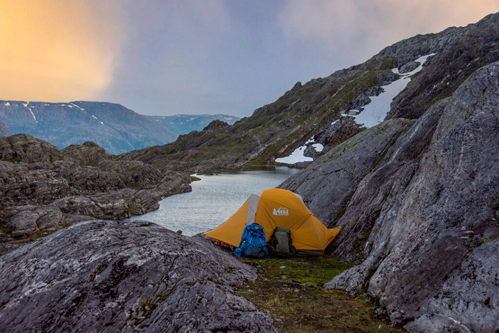 A craggy place to pitch a tent