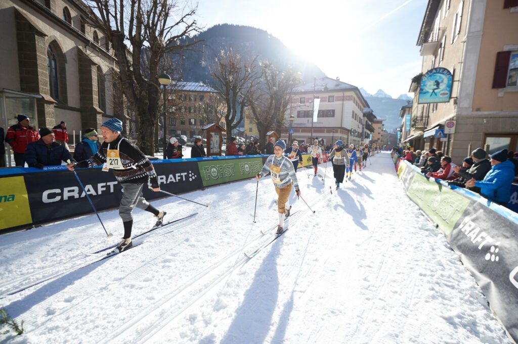 Marcialonga skiers get cheered on as they head through town