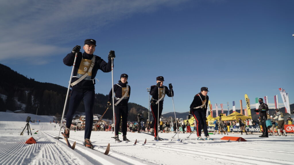 Marcialonga skiers at the finish