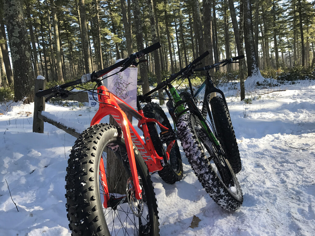 resting fat bikes in Seeley, Wisconsin