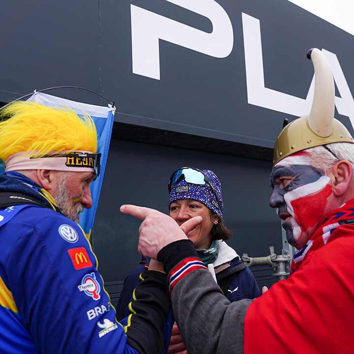 Nordic World Championships fans from Sweden and Norway.