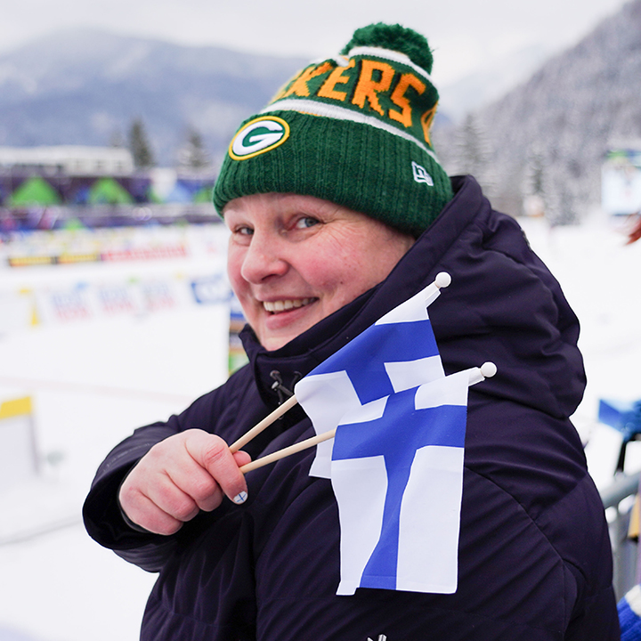 Nordic World Championships fans from Finland love the Green Bay Packers.