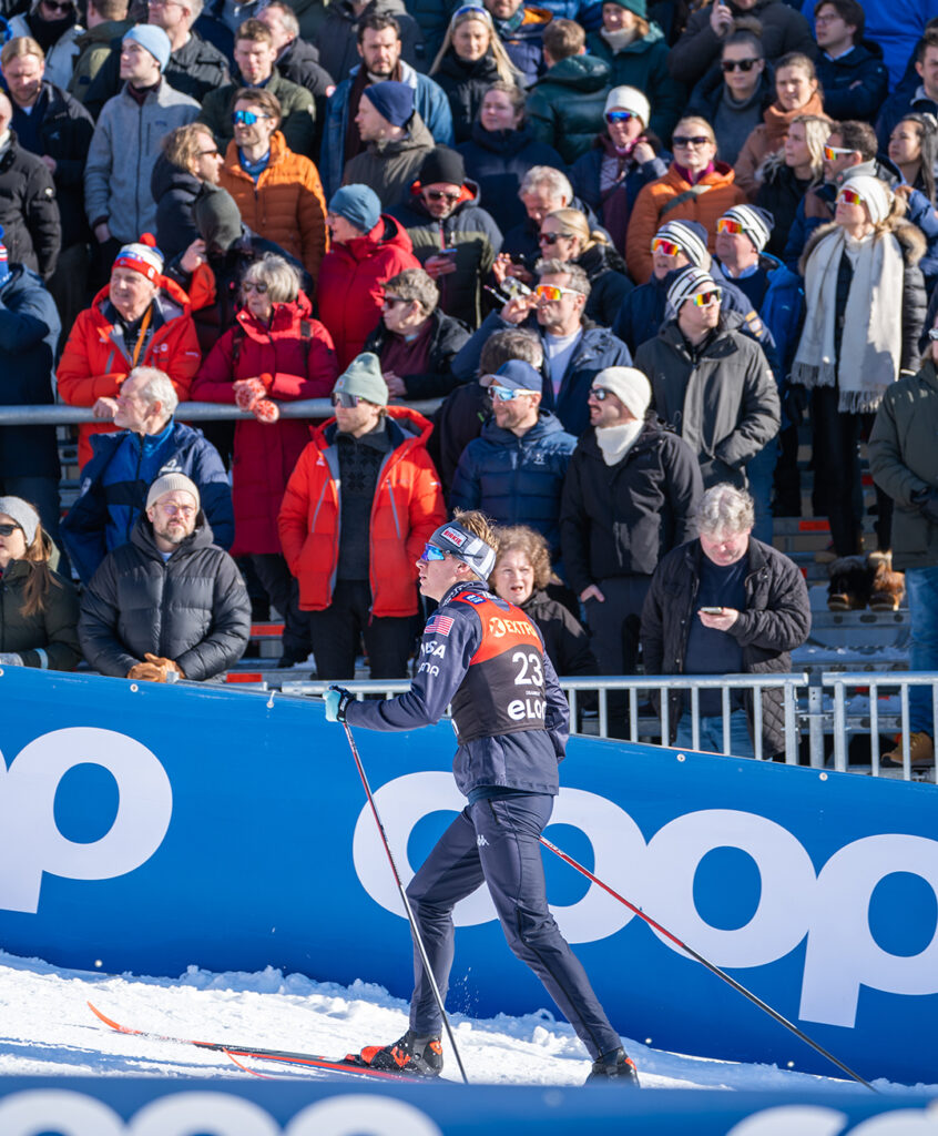 Zak Ketterson skiing on the World Cup.