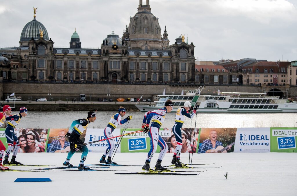 Andy Newell (19) and Kevin Bolger (28) compete in the 2019 Dresden City Sprint World Cup