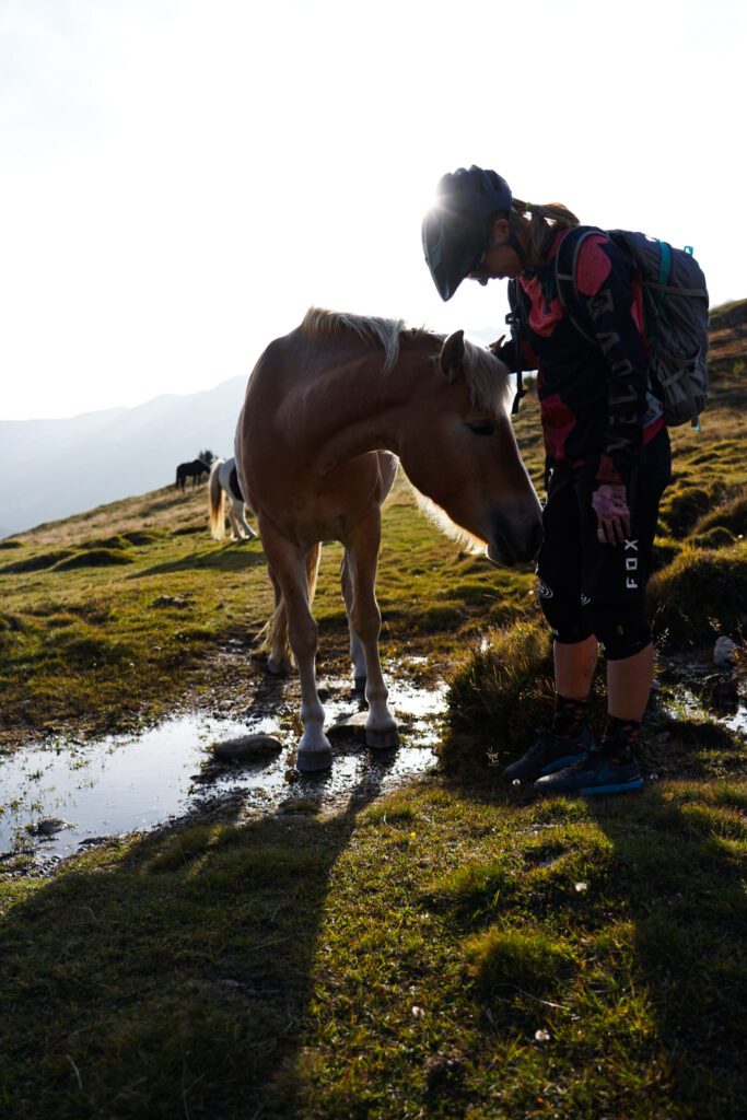 . Making friends on the trail.