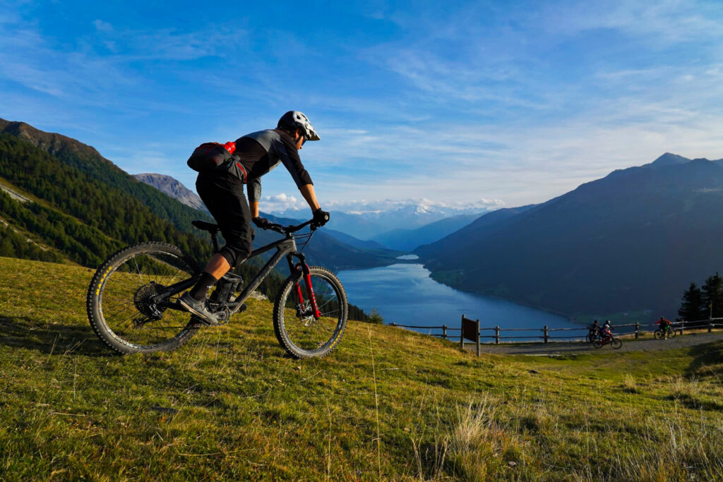 Descending down towards Lago di Resia in Italy.