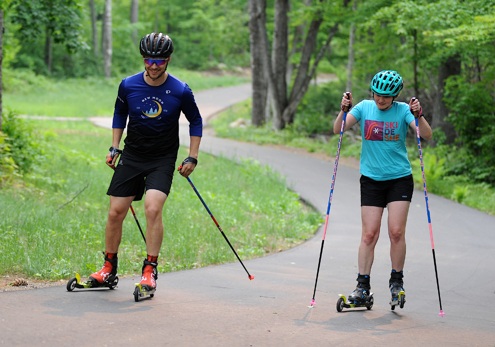 A little off-season training on the rollerskis.