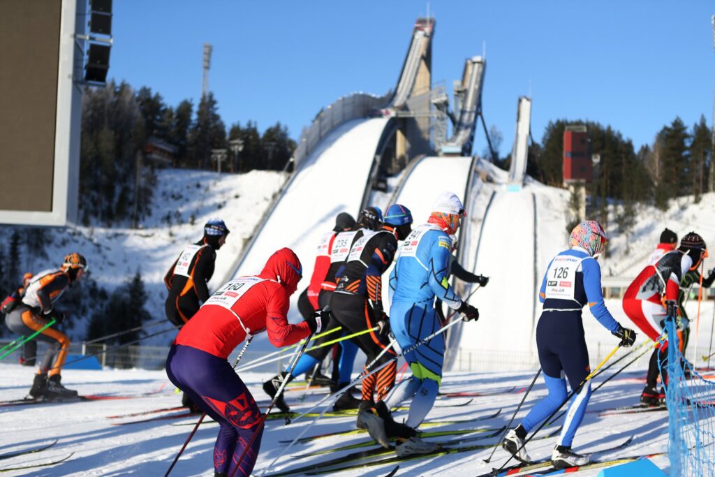  Skiing the Finlandia Worldloppet in Lahti.