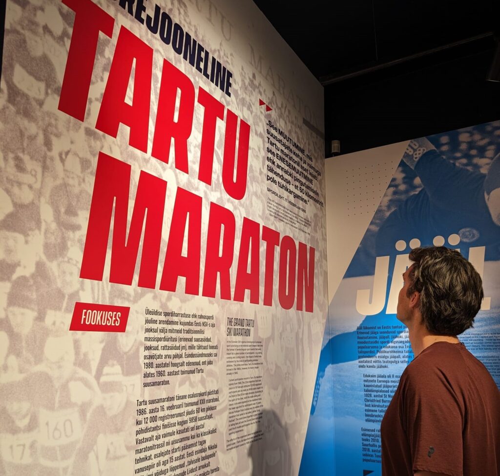 Exhibit about the Tartu Ski Marathon in the Estonian Olympic Museum.