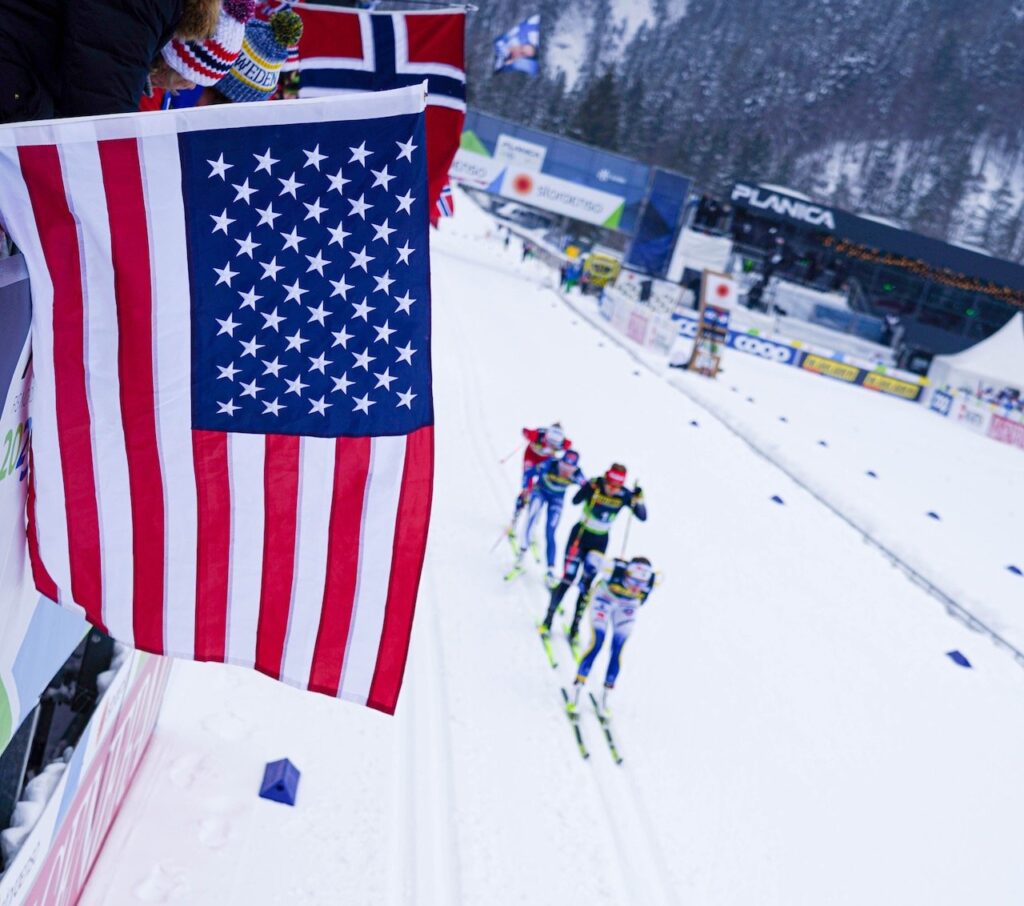 Skiing under the stars and stripes