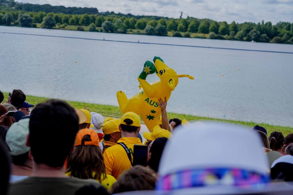 Australian fans at the rowing finals.