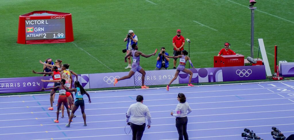 USA on their way to a World Record in the Mixed Relay.