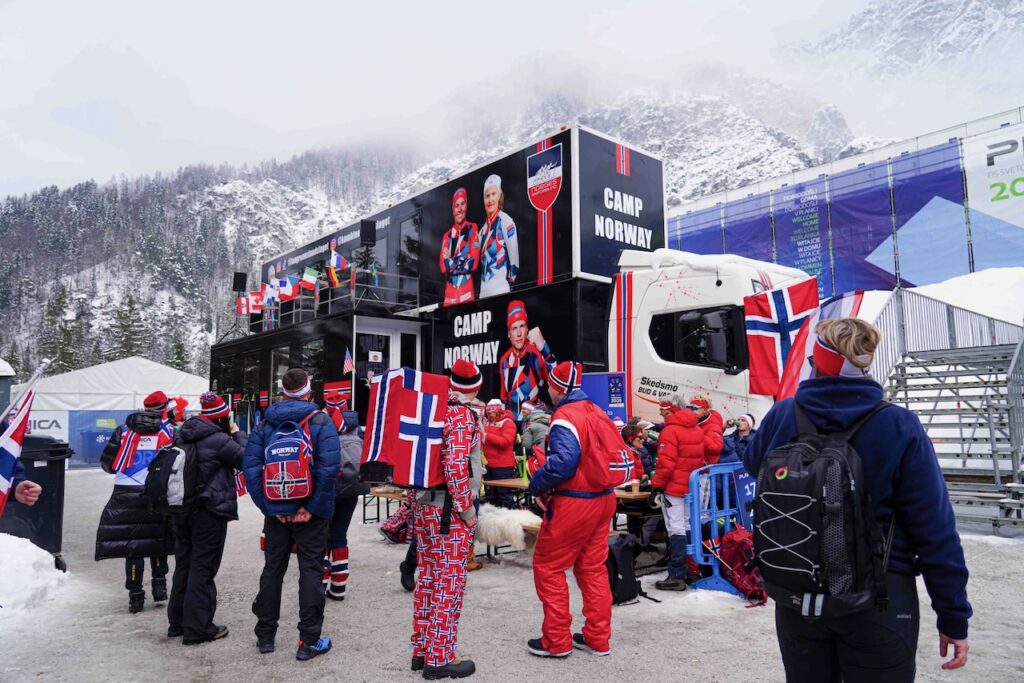 The Camp Norway fan club traveled to Slovenia for the 2023 World Championships.