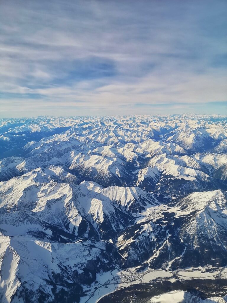 The mountainous landscape of Slovenia_s Julian Alps in winter.