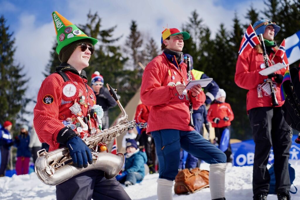 Norwegian fans at the Holmenkollen ski festival.