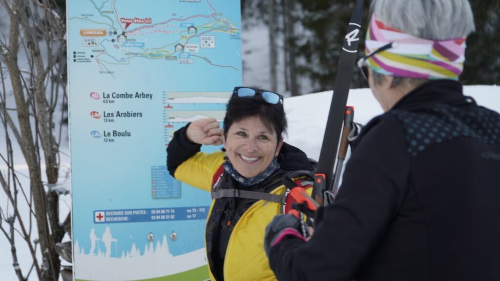 Lumi trip leader Annette sharing her favorite local trails with guests.