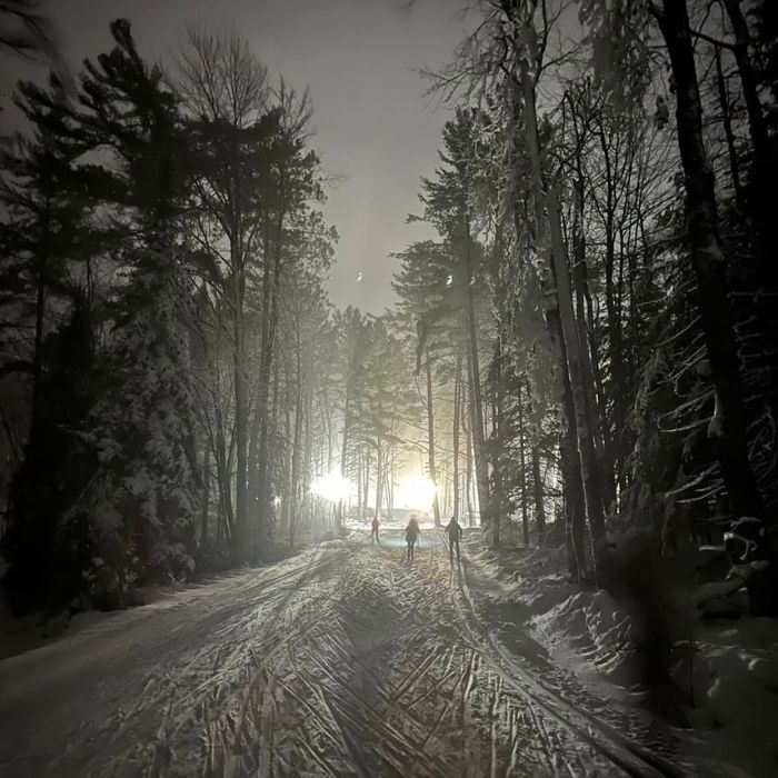 A beautiful night ski with the group. PHOTO BY KRISTIN FRANE