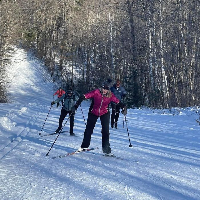           TTPH Skiers tackling the big Birkie hills for the fi rst time and staying
upright. Yes, a step at a time and you CAN do it! PHOTO BY KRISTIN FRANE